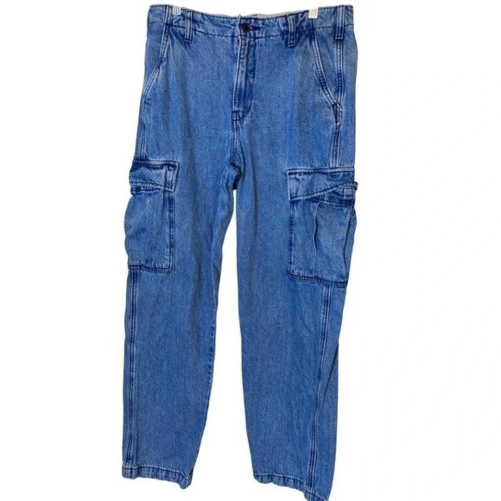 Levi's‎ XX Cargo Straight Jeans Mens Blue Demin Y2k Streetwear Skater 34 x 32